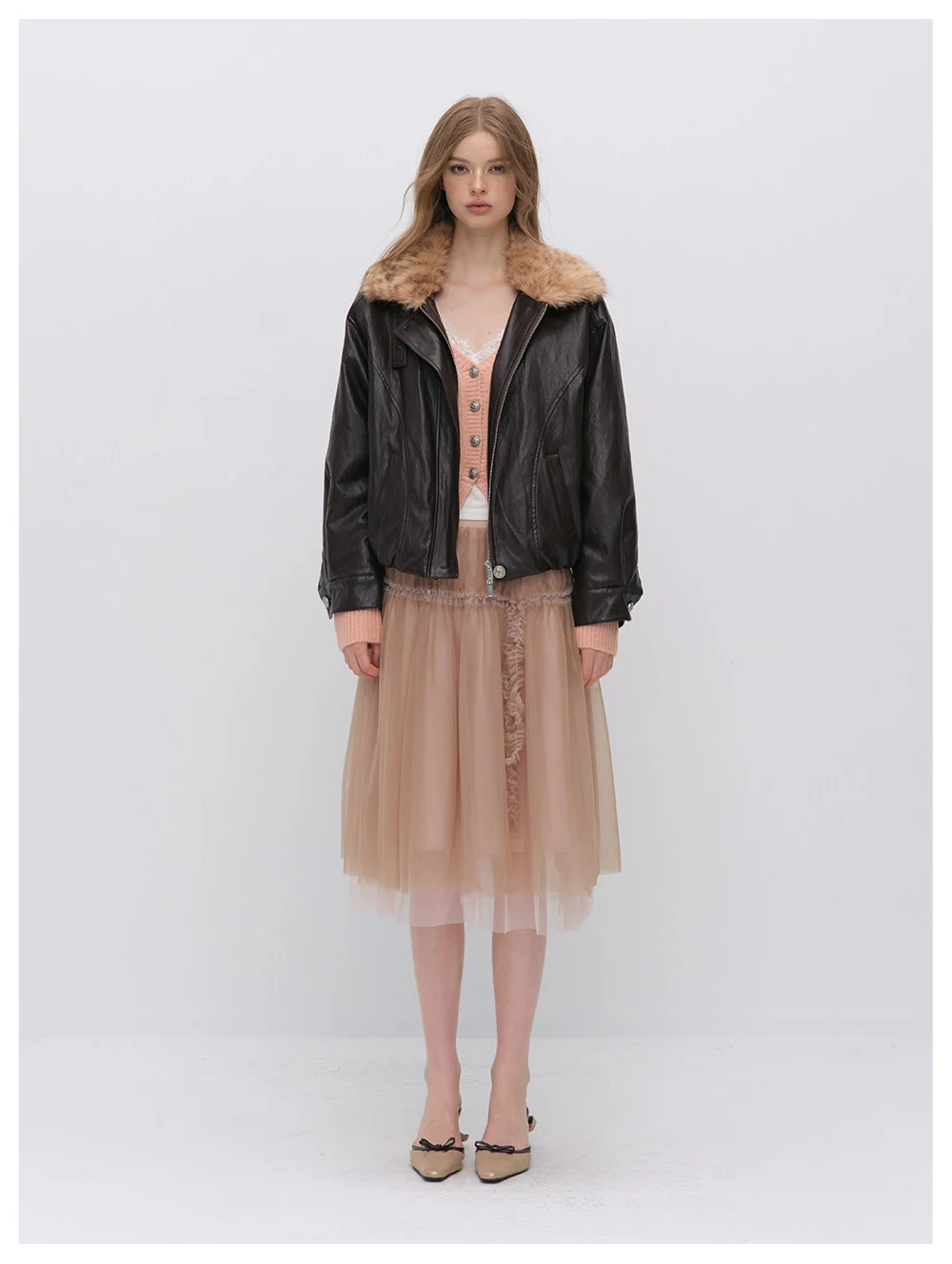 Metallic Leopard Collar Jacket