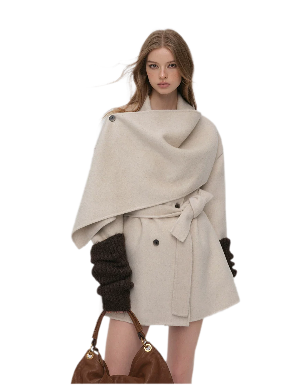 Double-Faced Wool Cape Coat