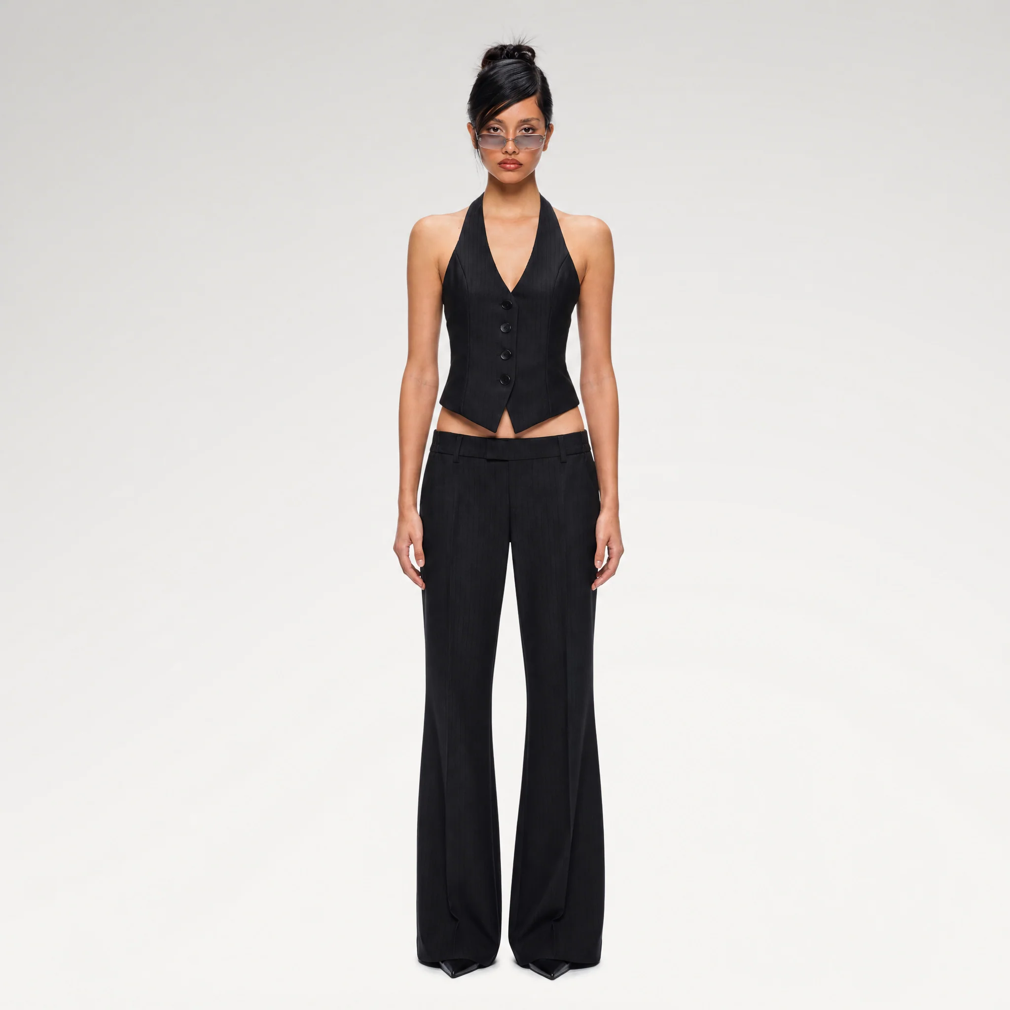 Pinstripe Halter Tailored Set