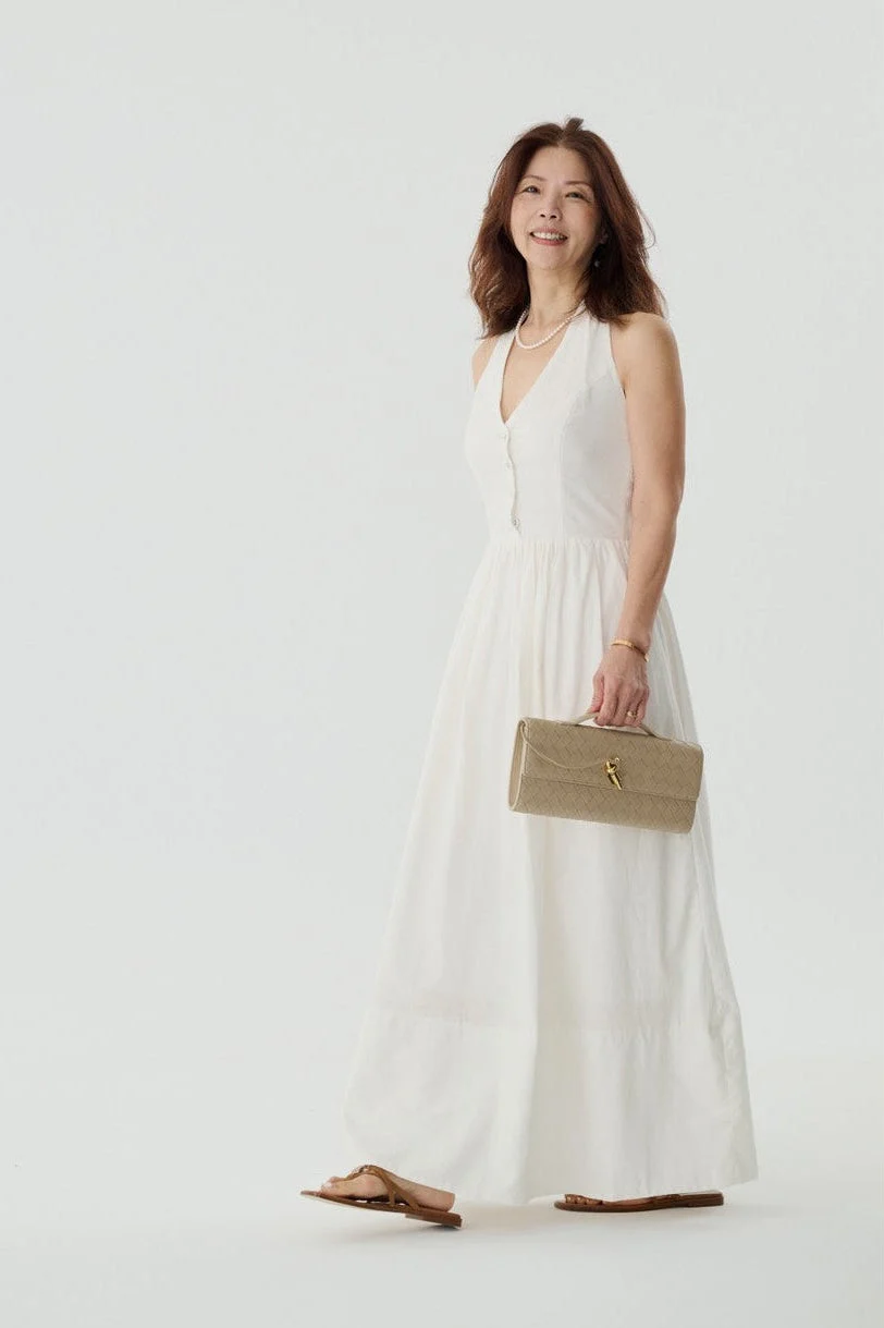 Rythm of love halter maxi dress in white