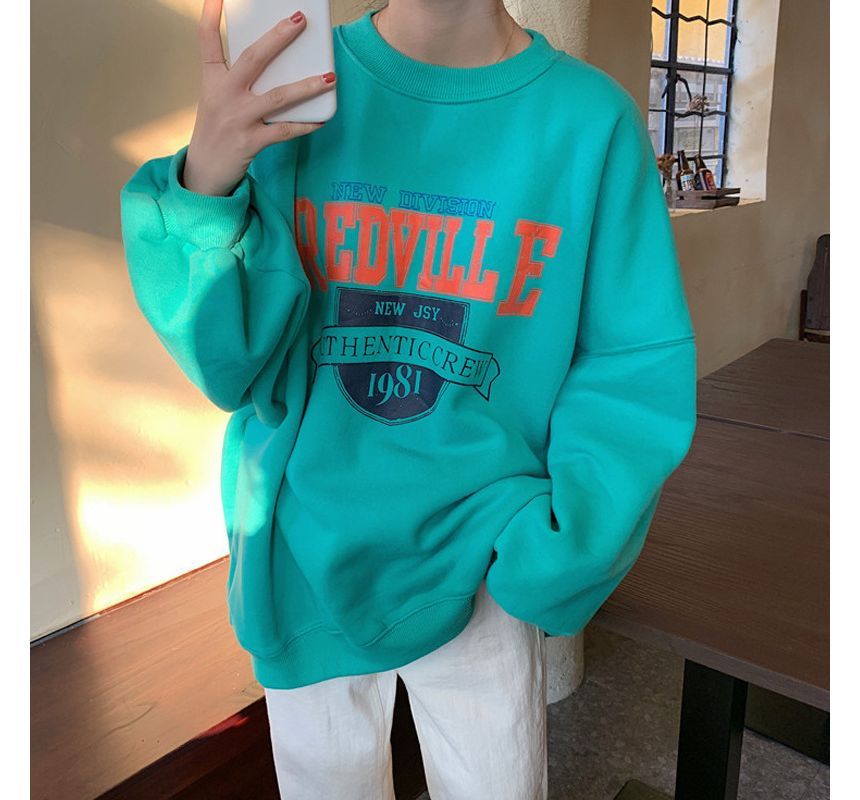 Sweatshirt Lettering Crew Neck Oversized