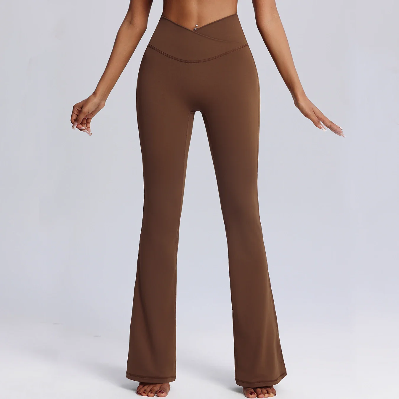 New Cross Waist Yoga Fitness Flared Pants