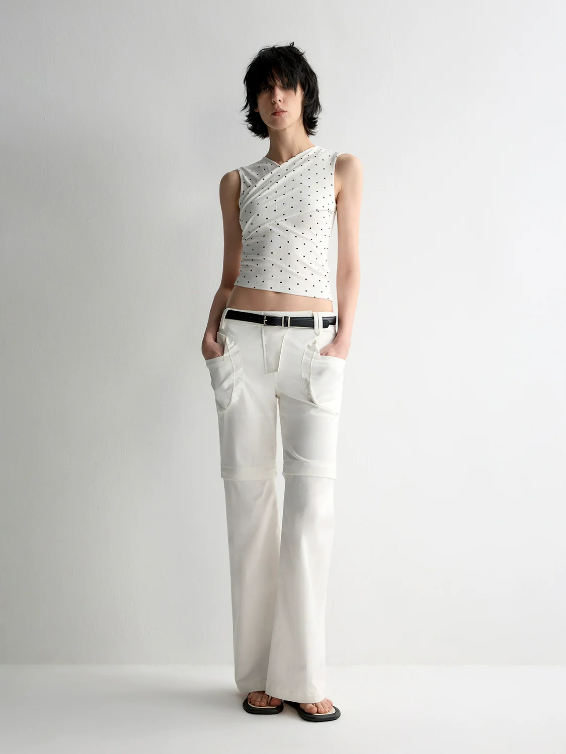 Two-in-One Removable Flared Casual Pants