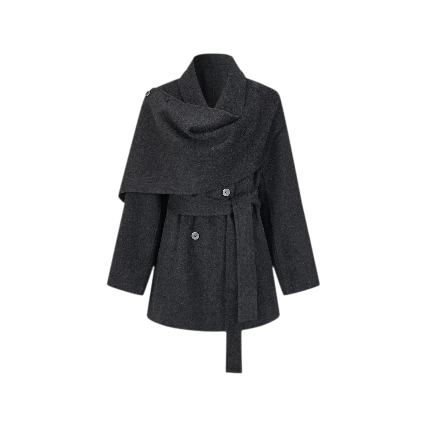 Double-Faced Wool Cape Coat