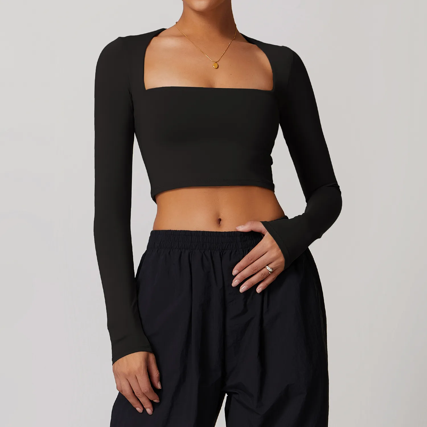 Long Sleeve Yoga Crop Top