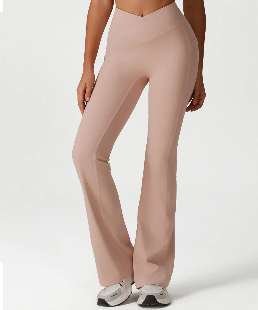 Cross High Waist Yoga Flared Pants