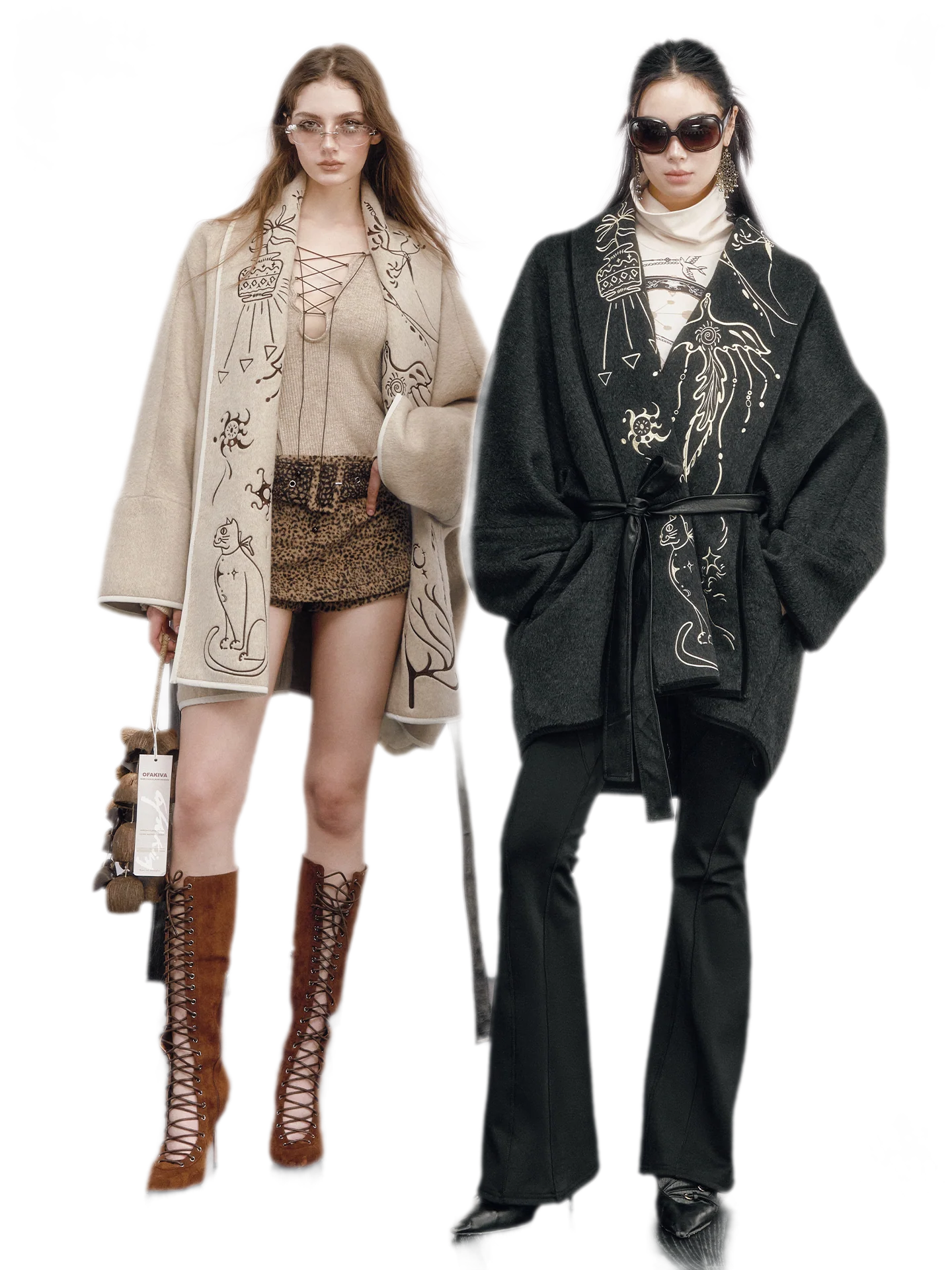 Heavy Embroidered Double-Sided Coat
