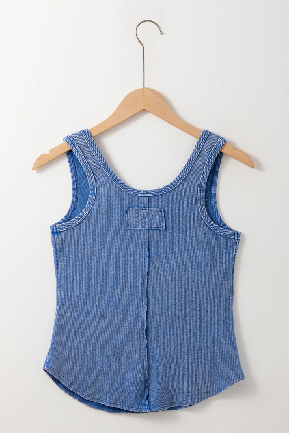 Mineral Wash Ribbed Notch Neck Tank Top