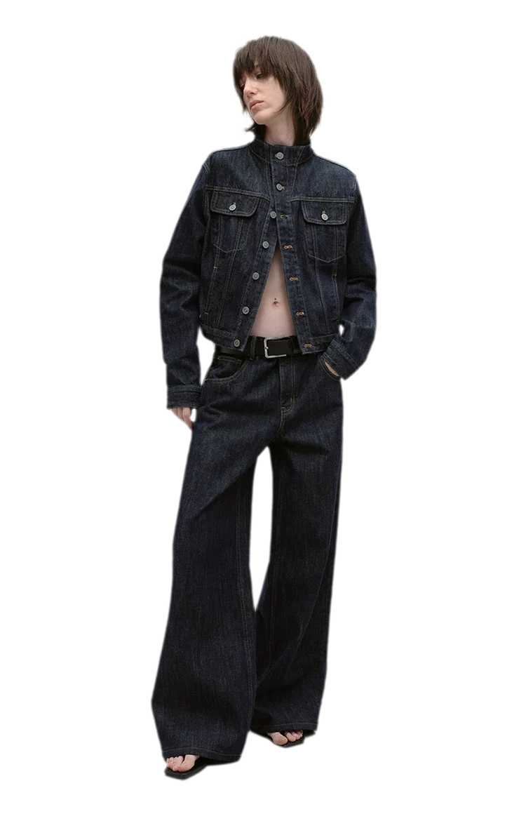 Redline Cropped Raw Denim Jacket