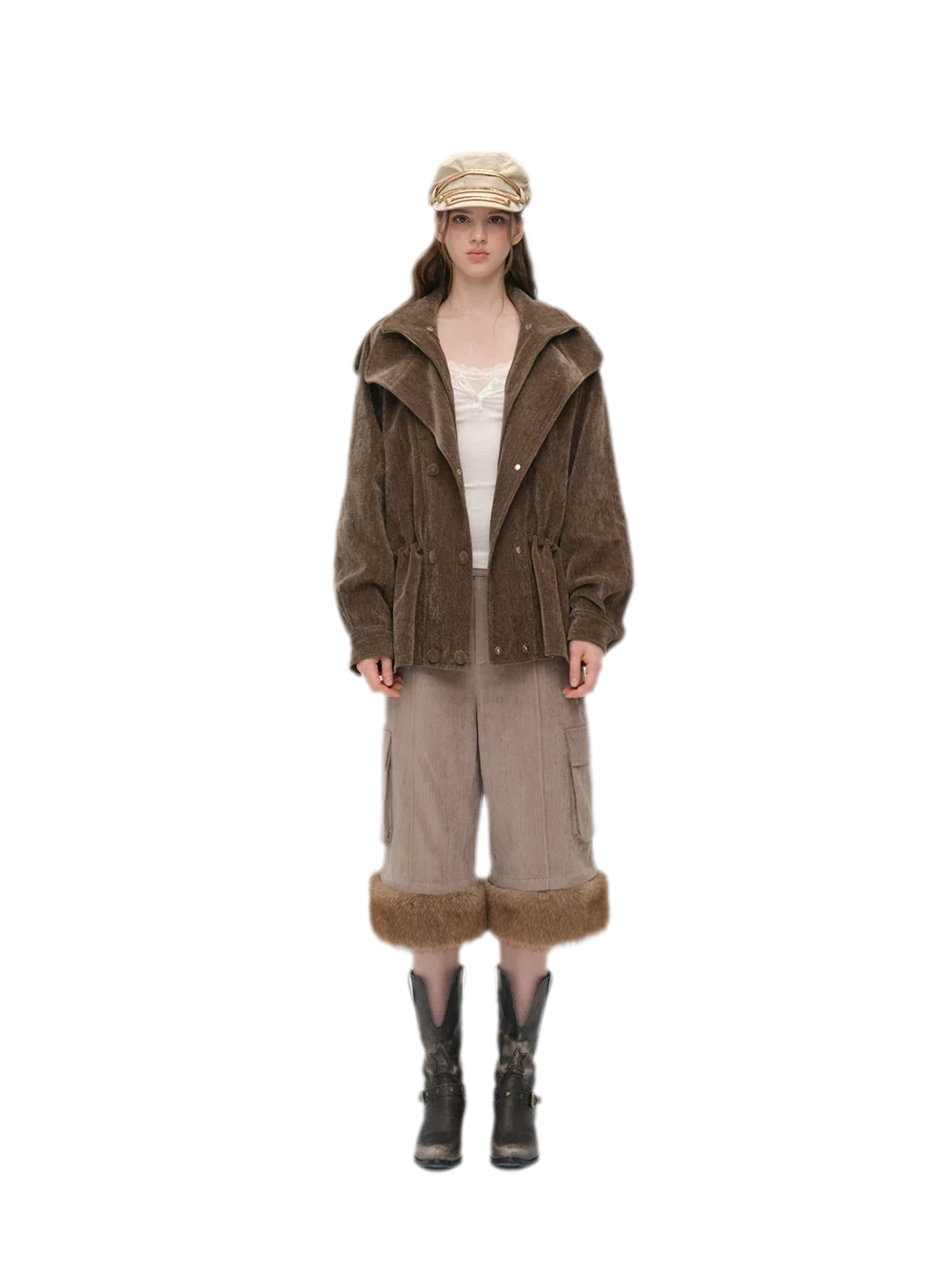 Chenille Cinched Down Jacket