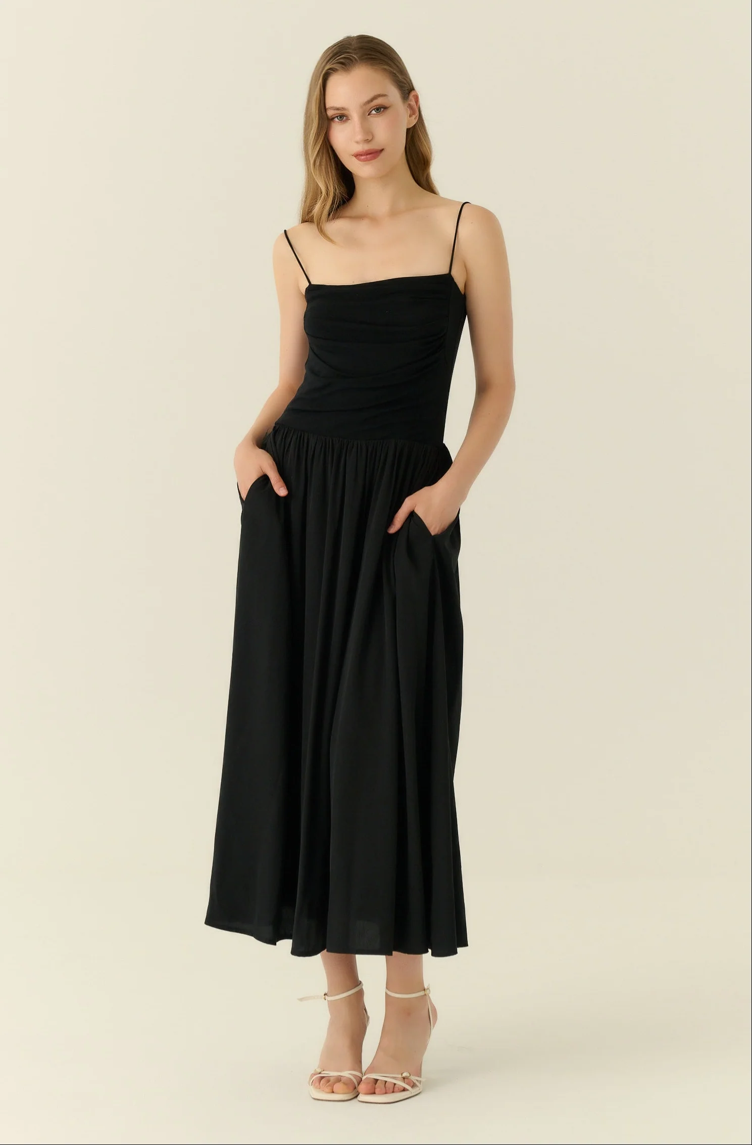 The essential midi dress in black