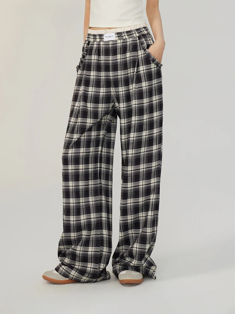 Fake Two-piece Lace Wide-leg Pants