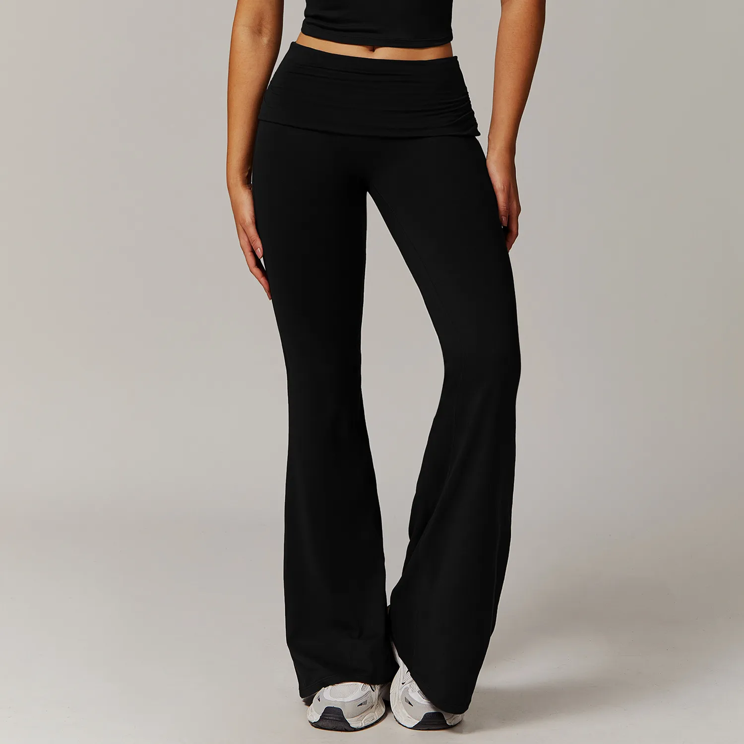 Folded Waist Yoga Flared Pants
