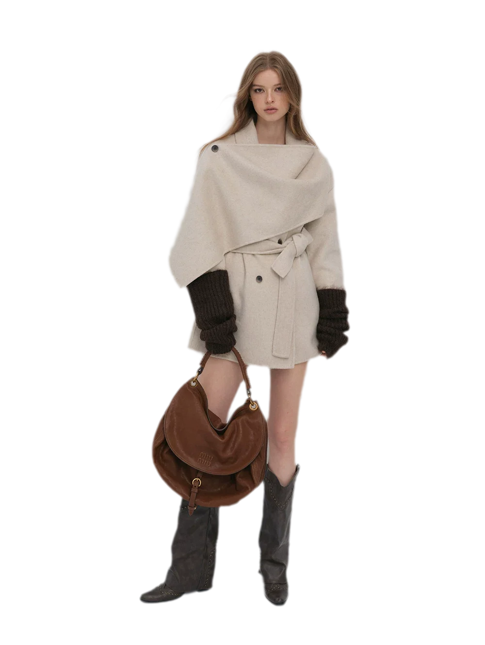 Double-Faced Wool Cape Coat