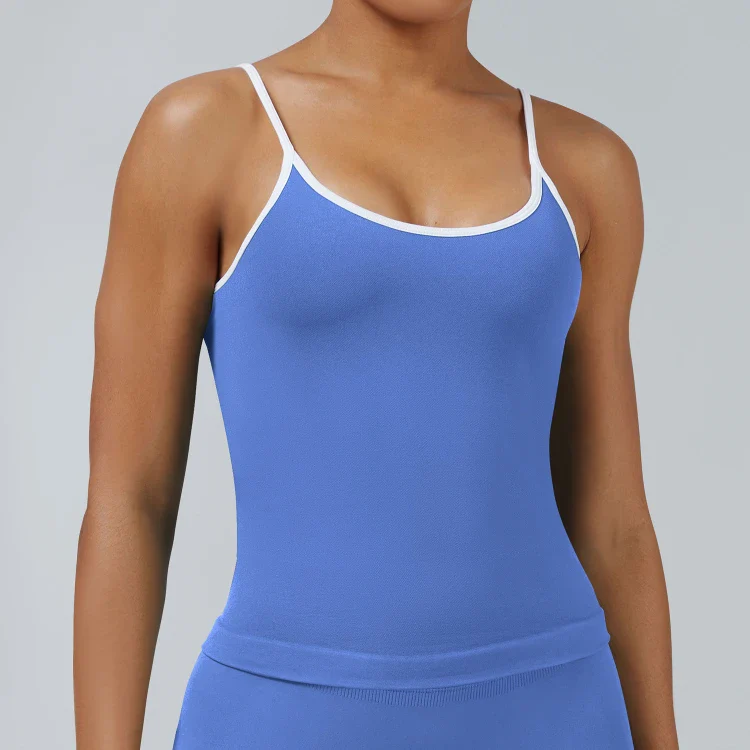 Seamless Tight Color Block Sports Tank Top