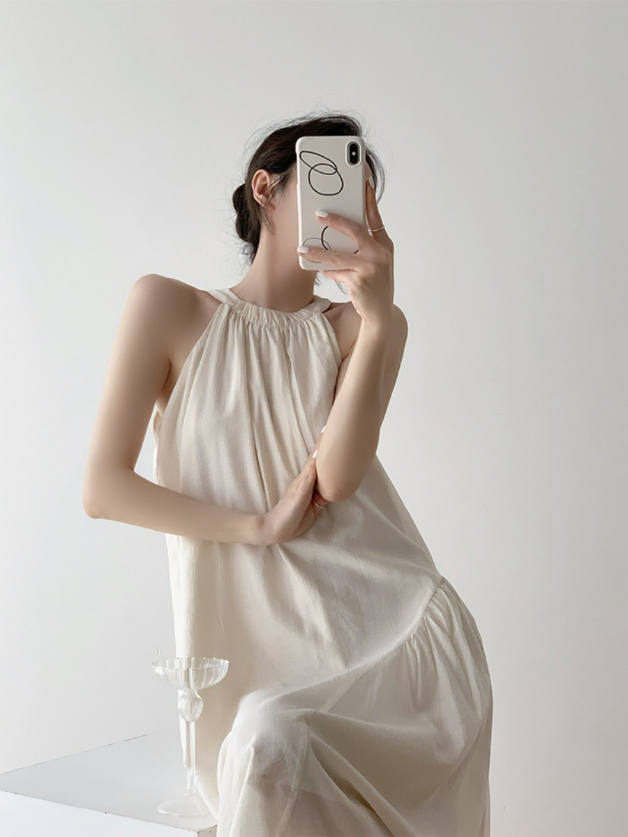 Xandya Halter Neck Ruffle Dress