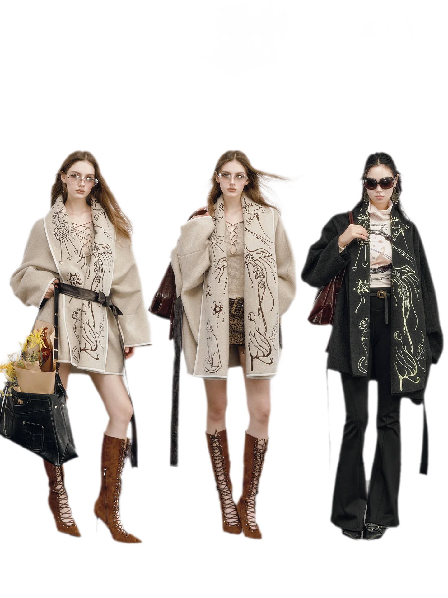 Heavy Embroidered Double-Sided Coat