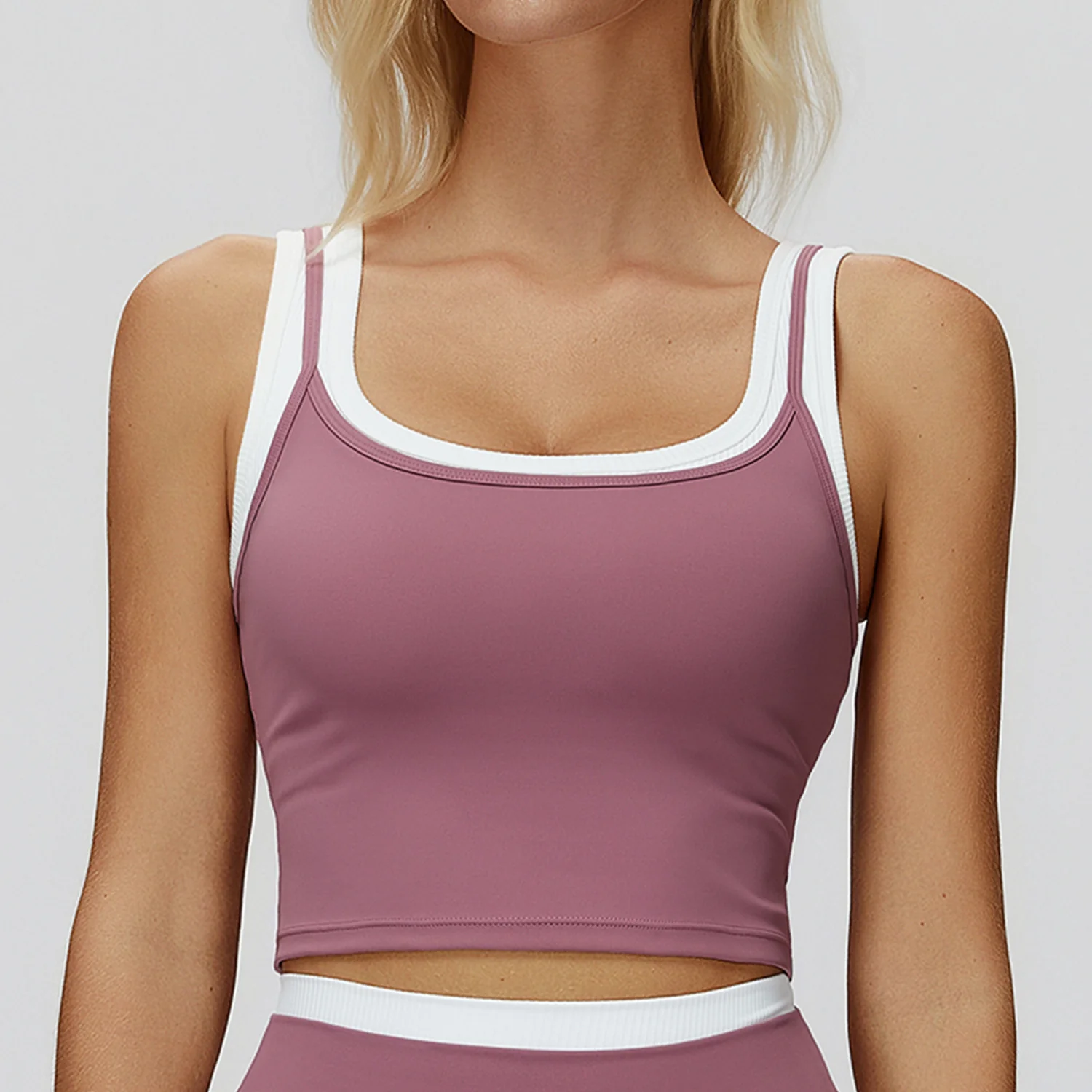 Two-piece Split Yoga Tank Top For Women
