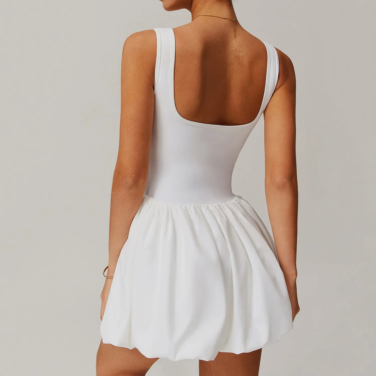 Puffy Flower Bud Tennis Skirt