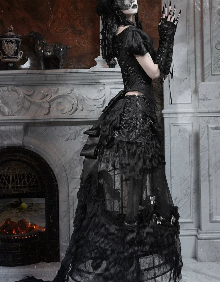 Gothic Bustle Train Skirt