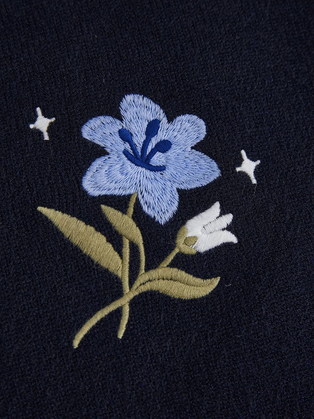 Embroidered Cardigan Sweater