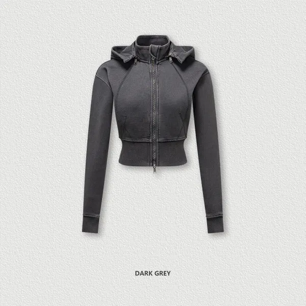 Retro Removable Hooded Jacket for Women