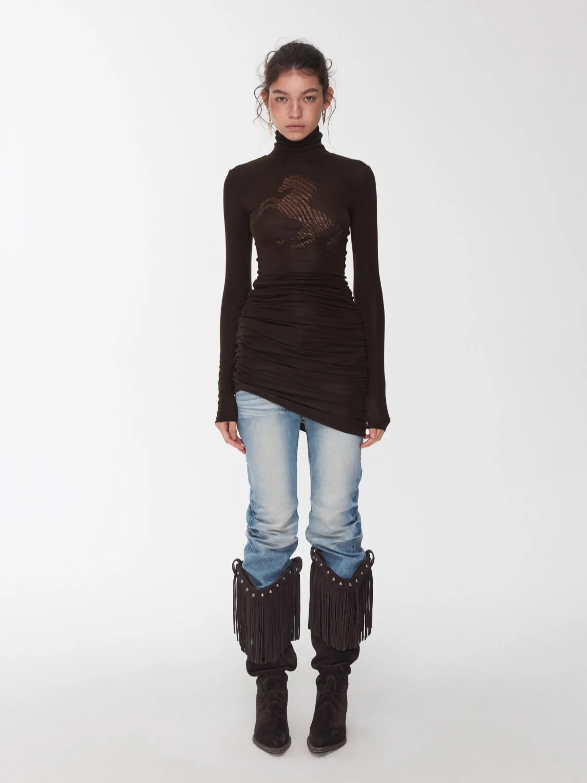 Crystal-Embellished Turtleneck