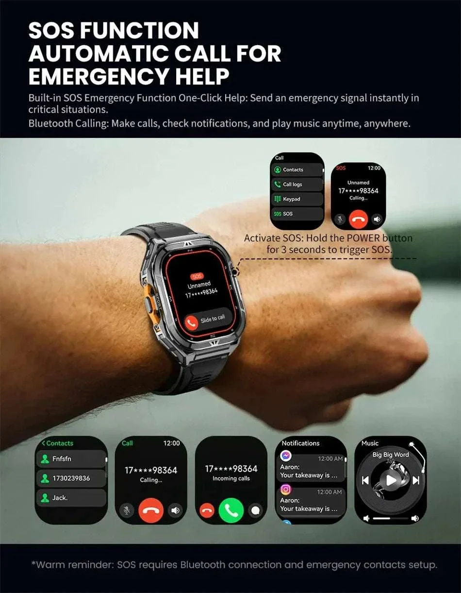 Terra-X GPS Rugged Smartwatch | 1.96