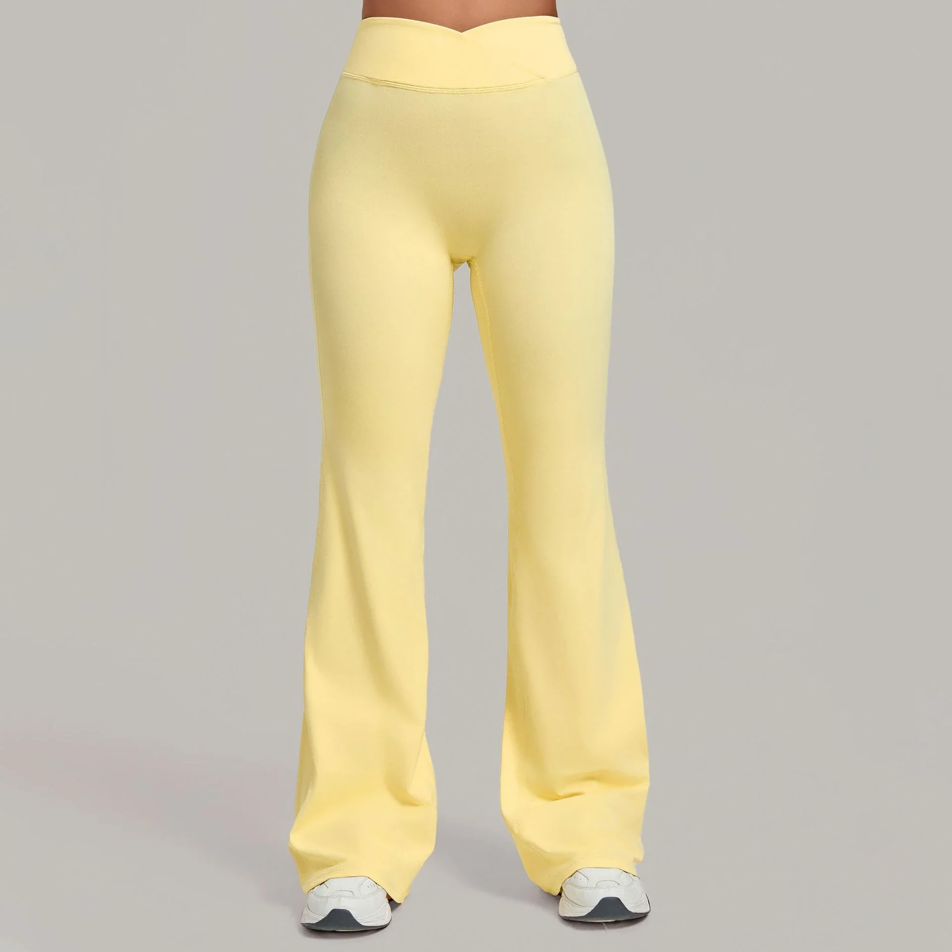 Women's High Waist Crossover Flare Yoga Pants