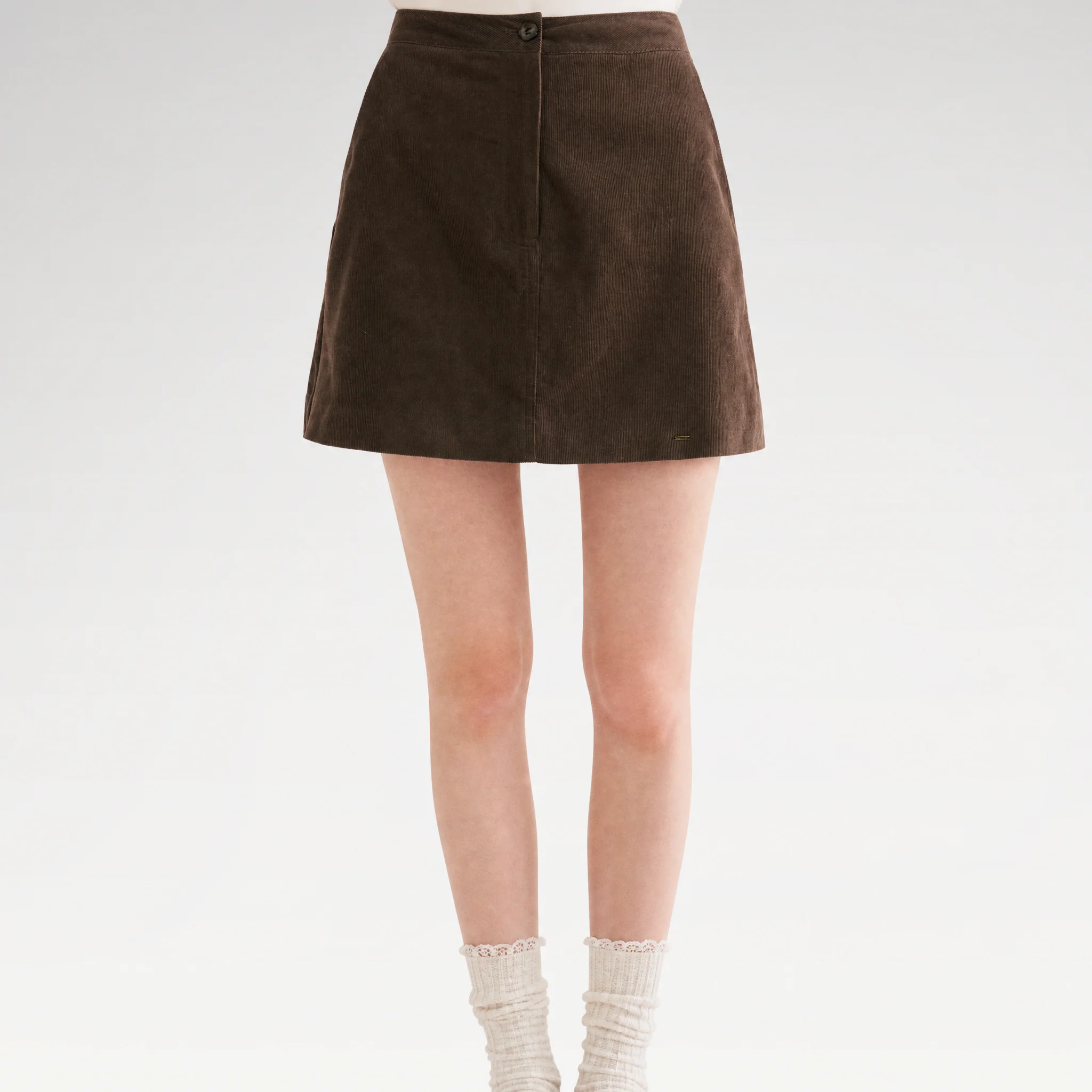 Corduroy High-Waisted A-Line Skirt