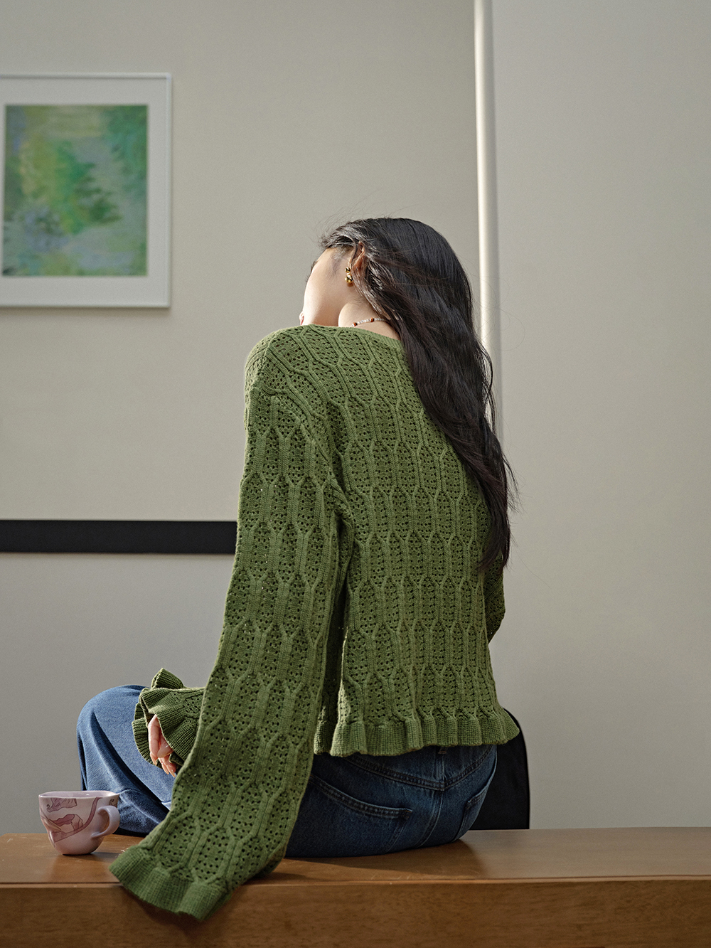 Ruffle Knit Top
