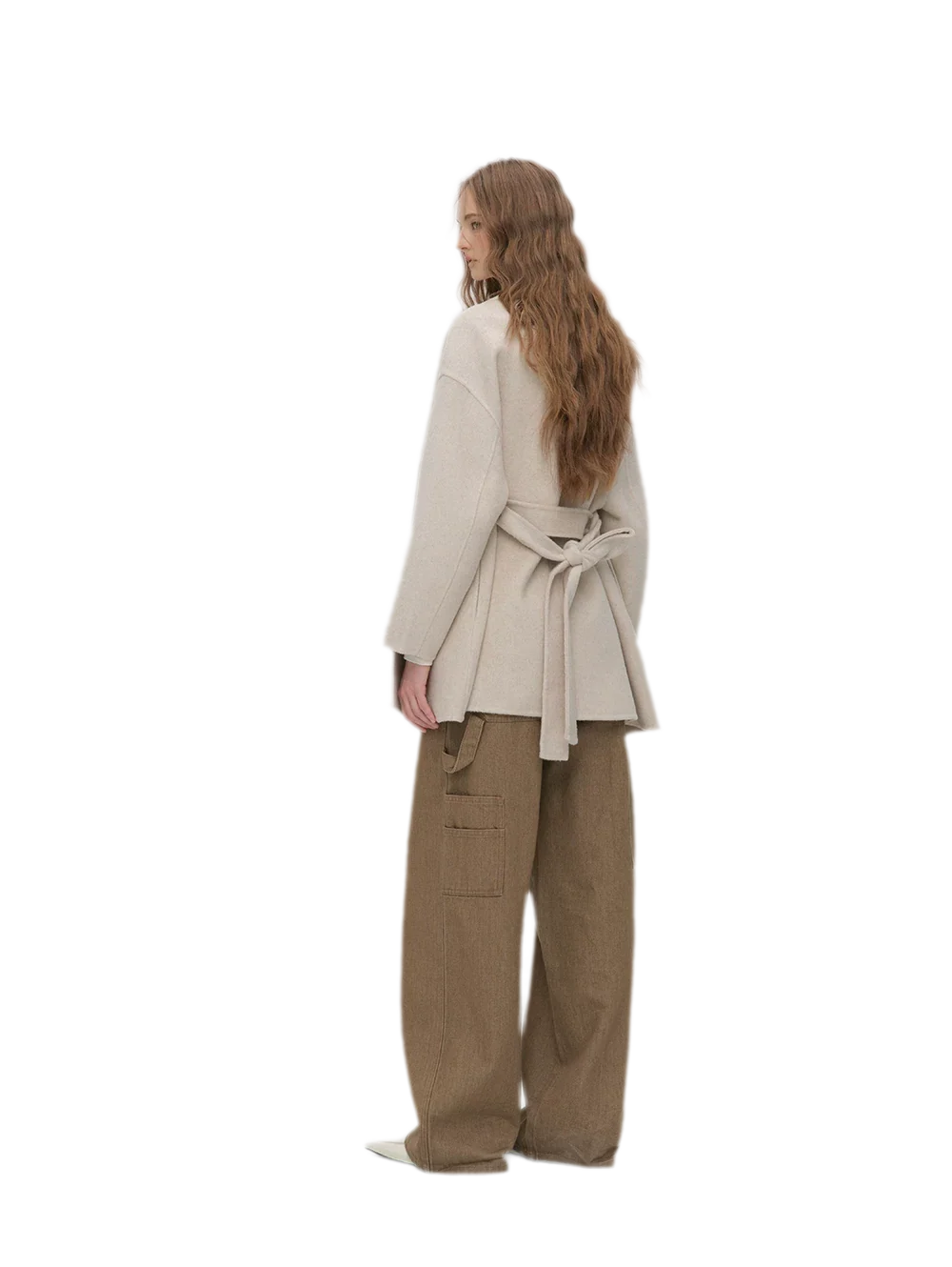Double-Faced Wool Cape Coat