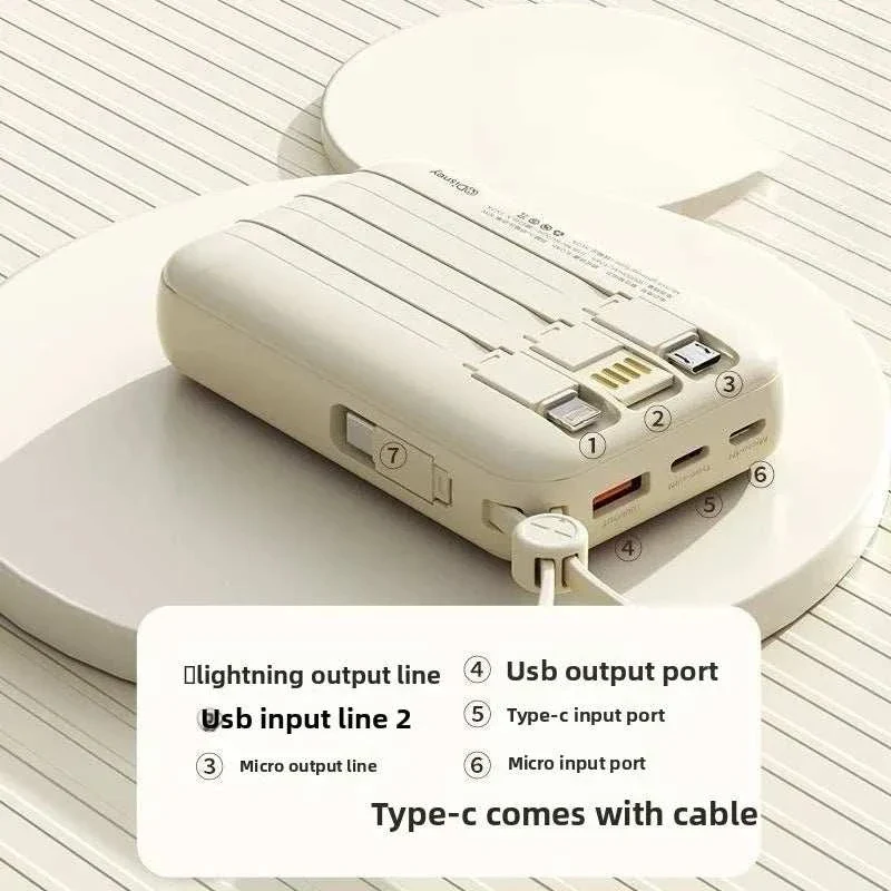 DIEZONG 10000mAh/20000mAh Power Bank with Built-In Cables & Digital Display