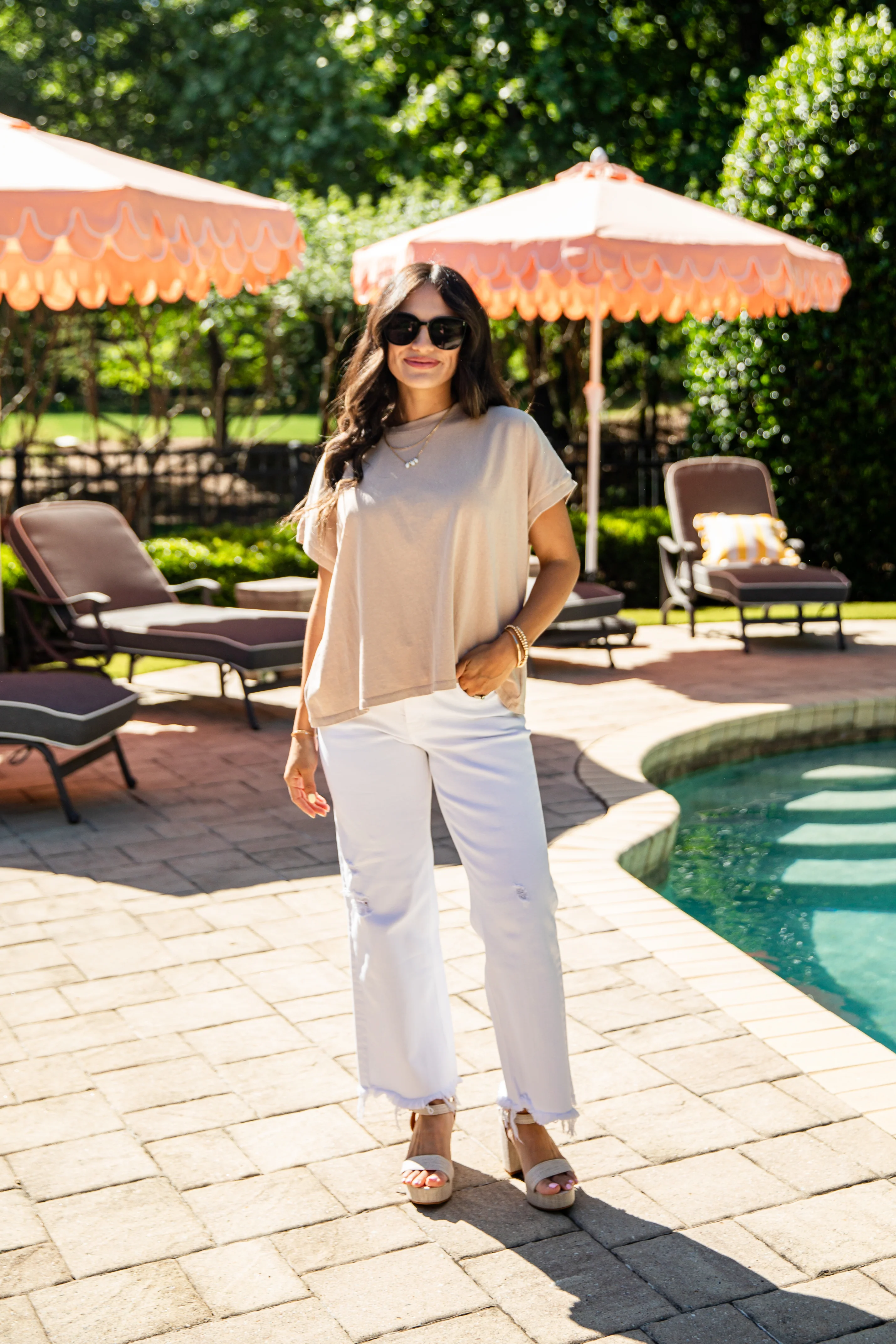 High-Rise White Wide Leg Jeans