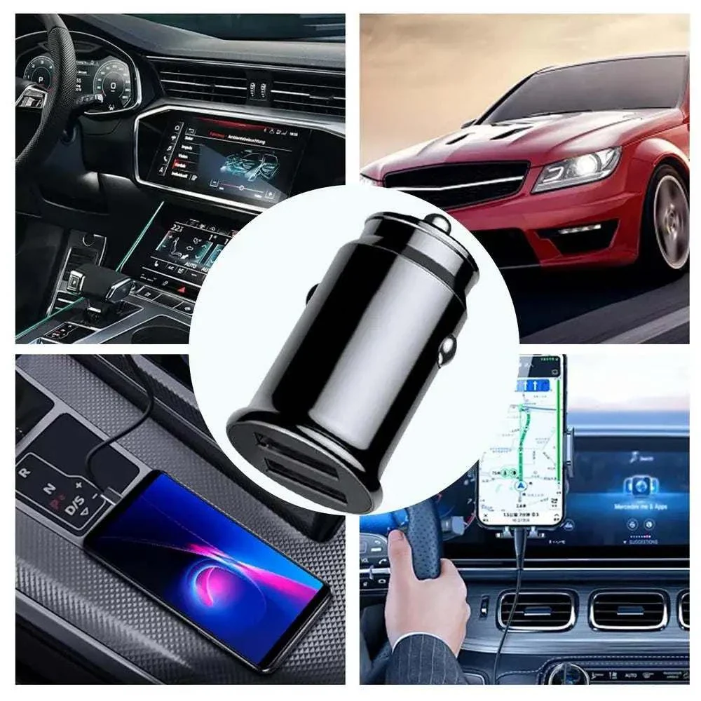 Dual USB Fast Car Charger 3.1A Compact Adapter