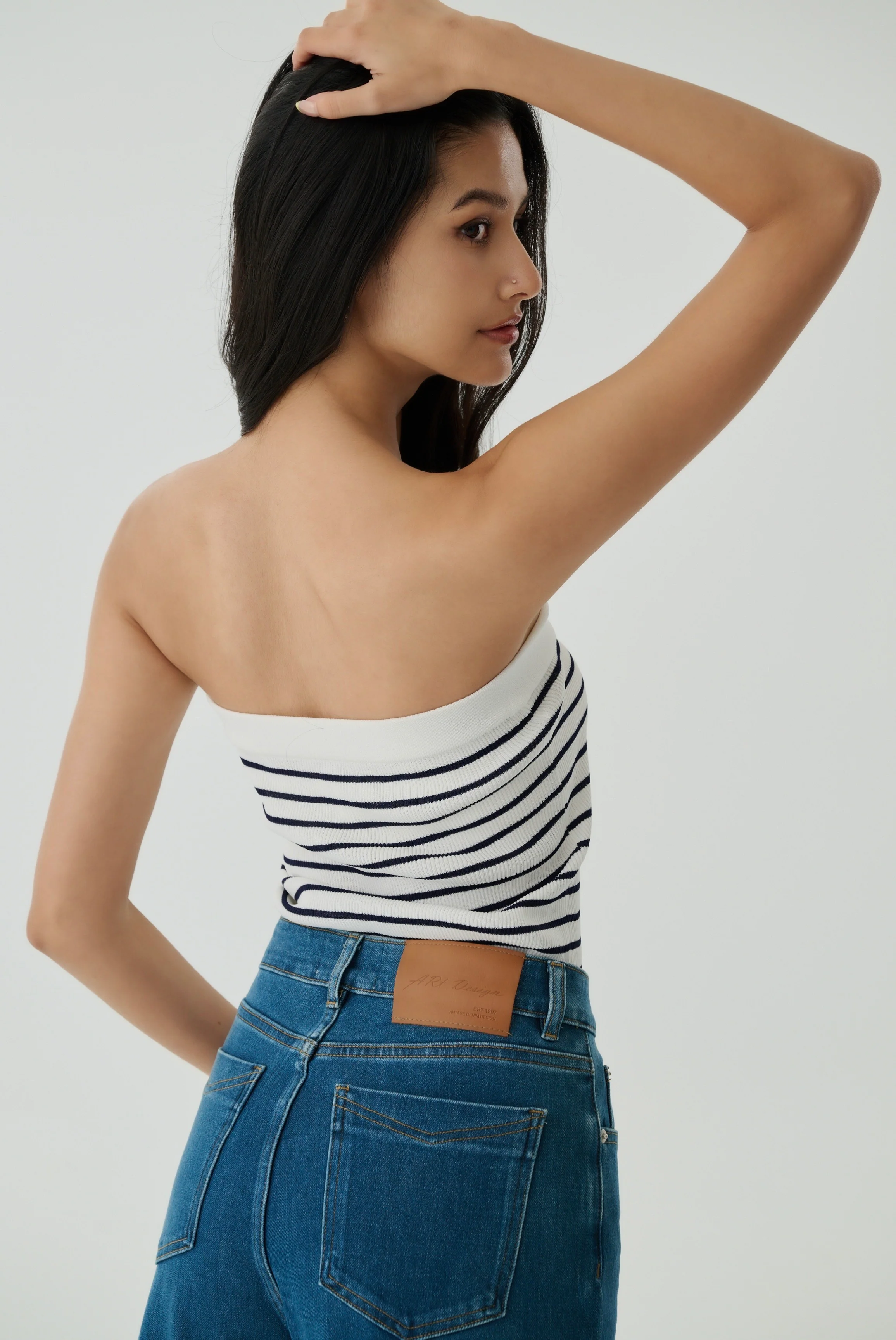 No limit stripes off shoulder top