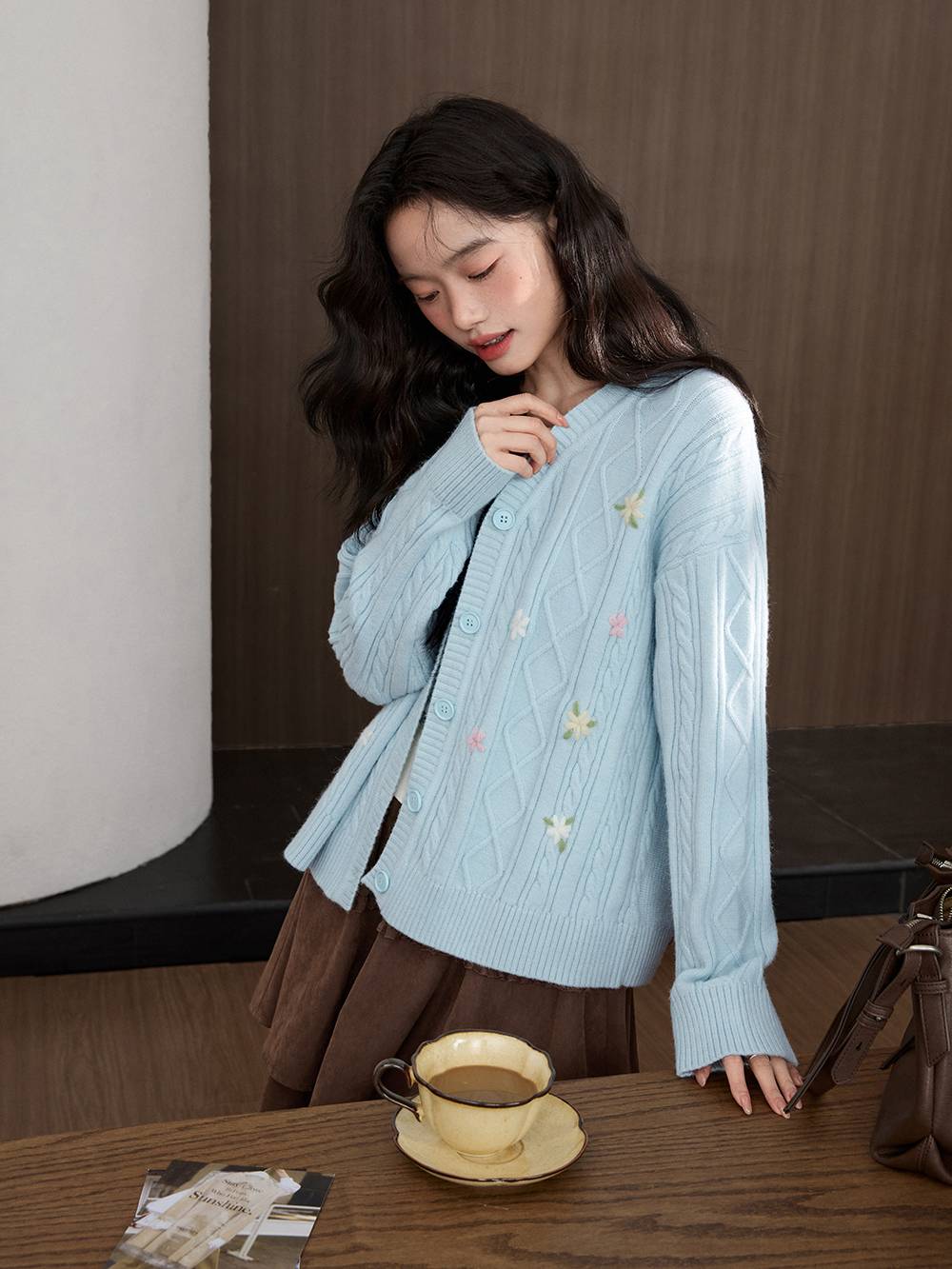 Floral Cardigan Sweater