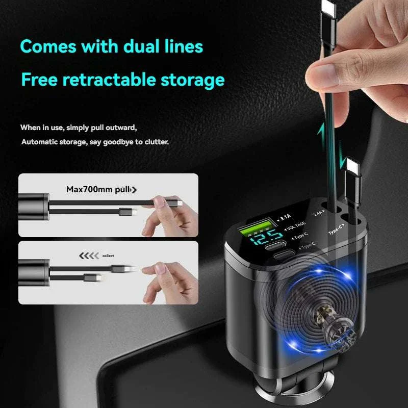 5-in-1 Retractable Fast Car Charger