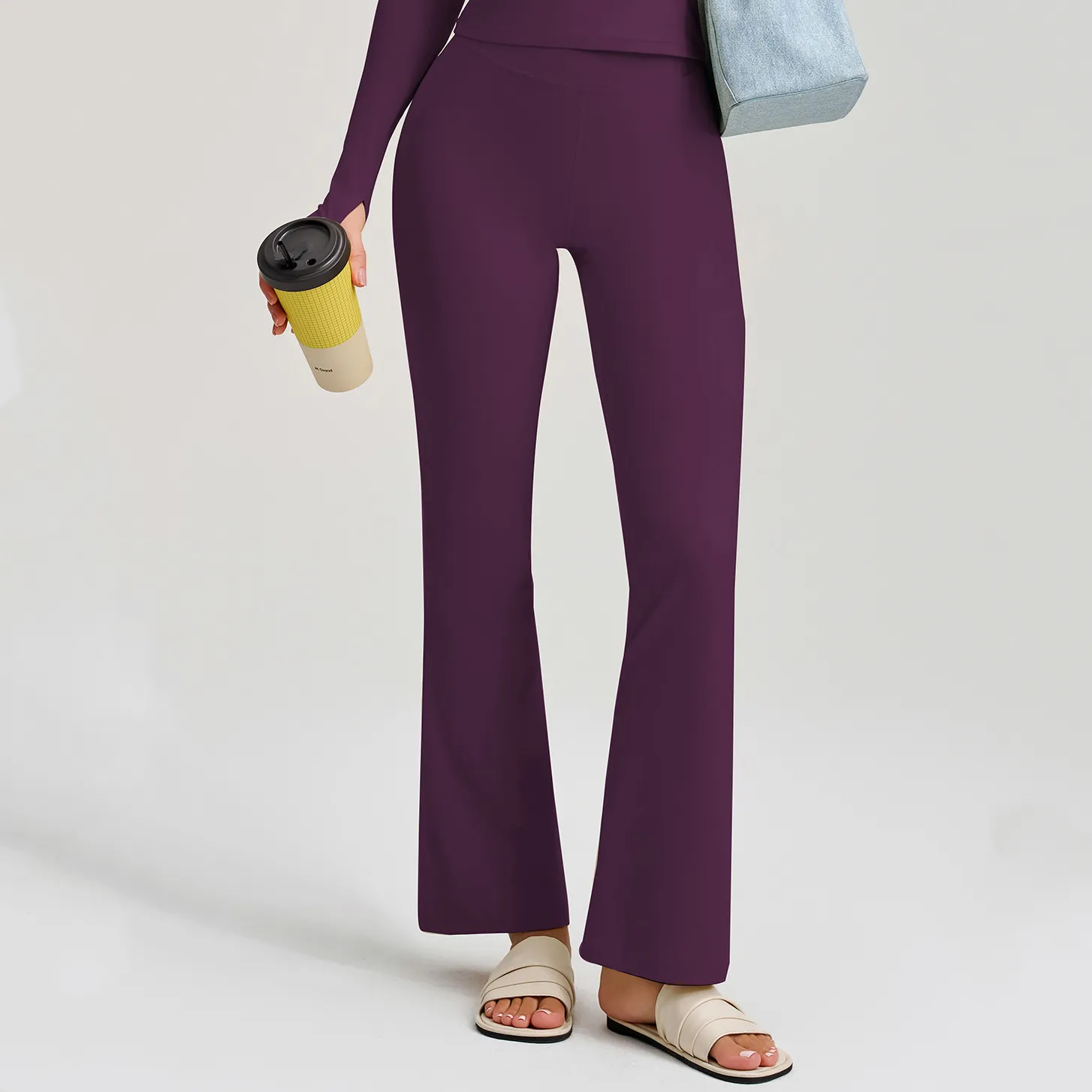 New High Waist Fitness Sports Yoga Flared Pants RQ251