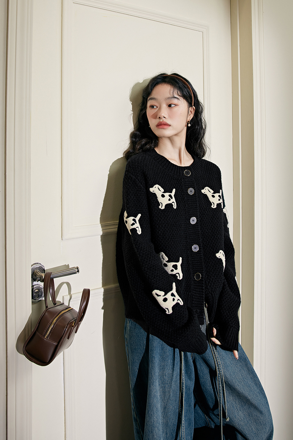 Puppy Cardigan Sweater