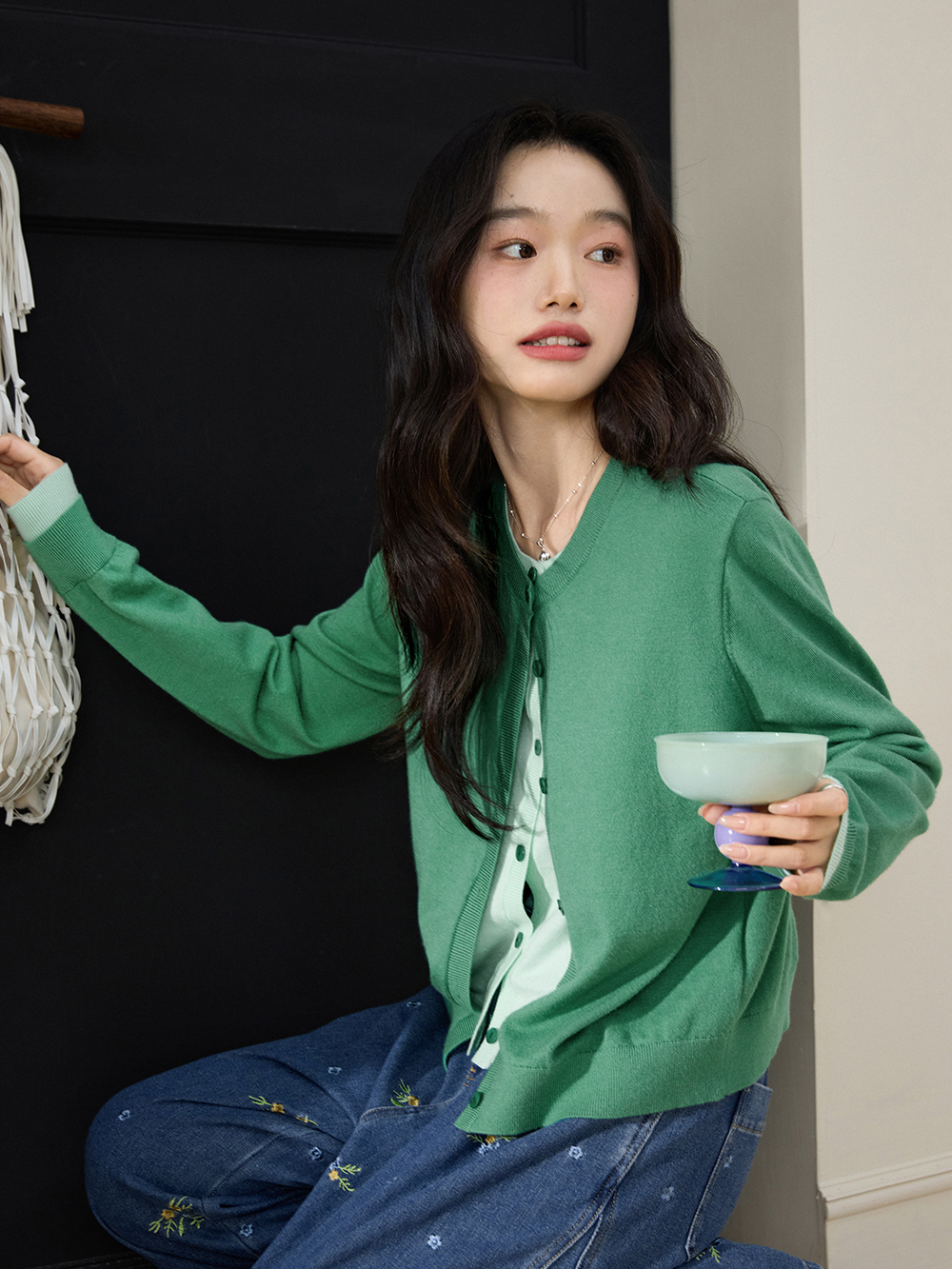 Fake Two-piece Cardigan