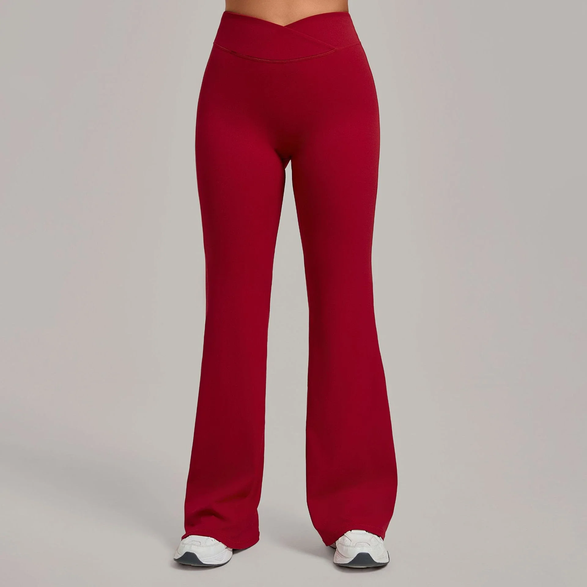 Women's High Waist Crossover Flare Yoga Pants