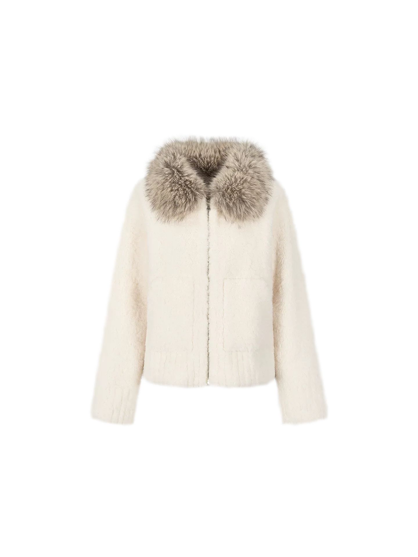 Plush Contrast Collar Jacket