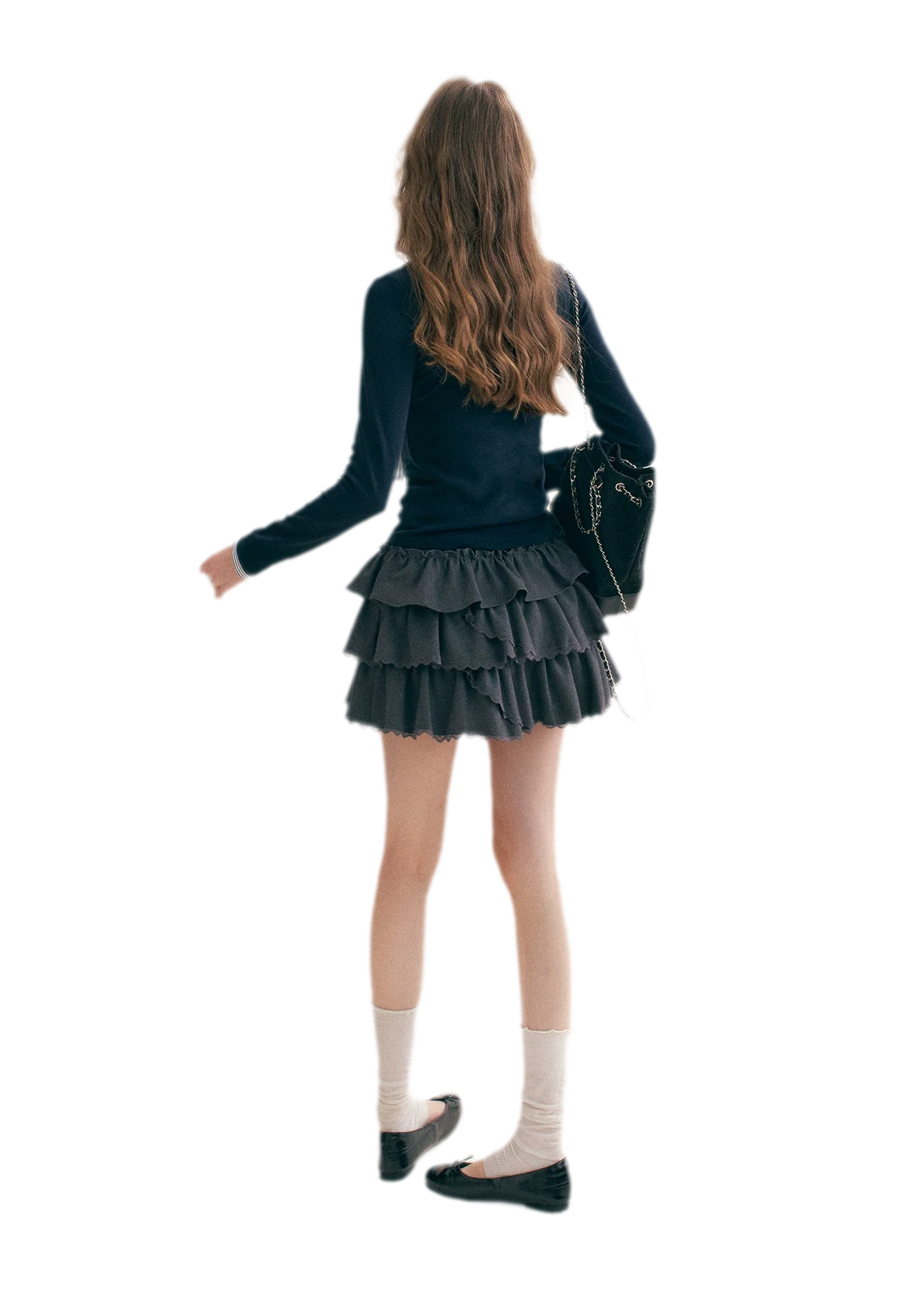 Layered Ruffle A-Line Skirt