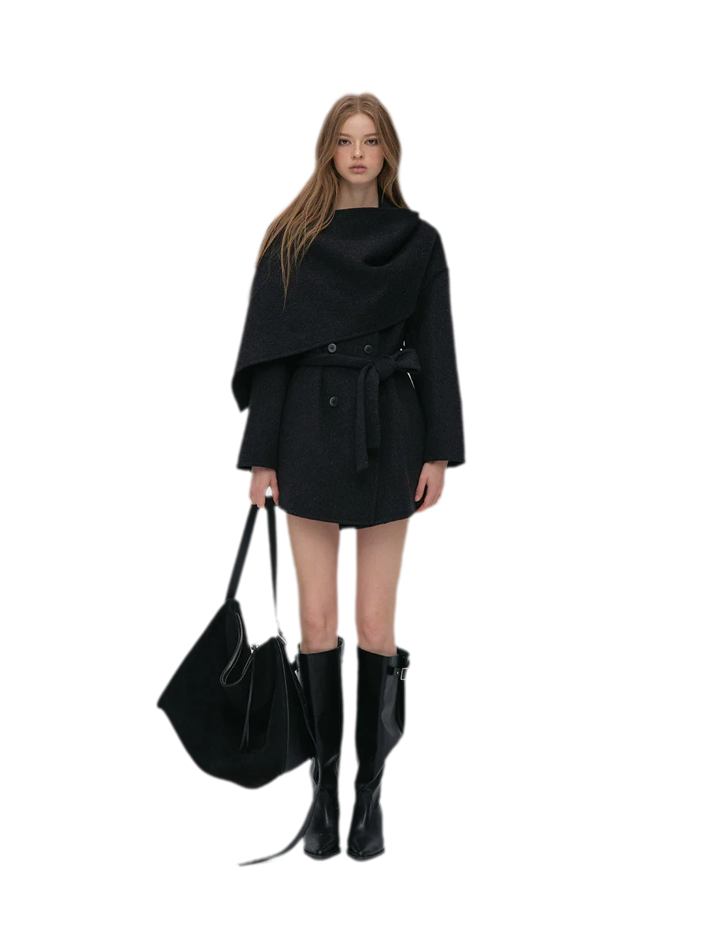 Double-Faced Wool Cape Coat