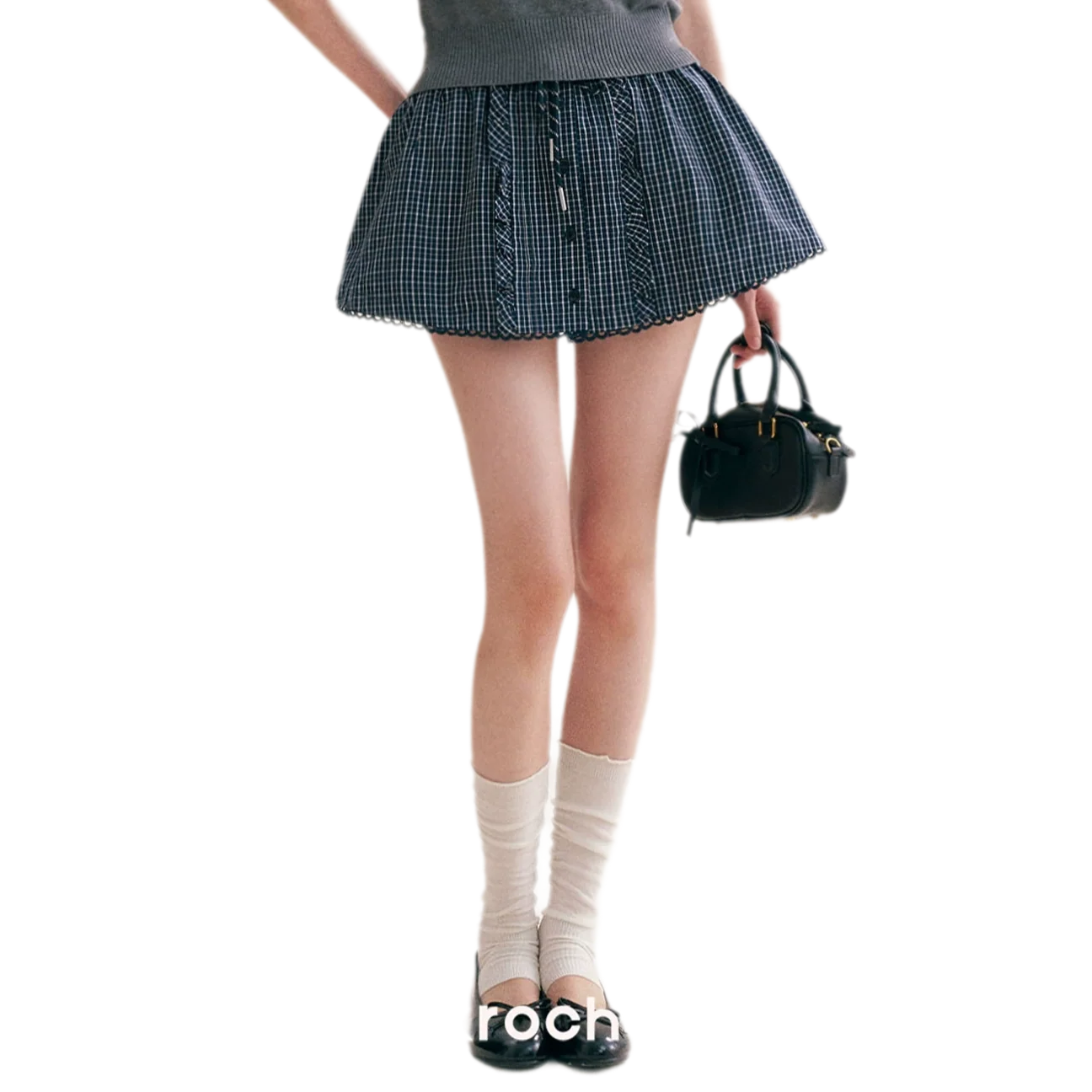 Wool Blend Plaid Skirt Set