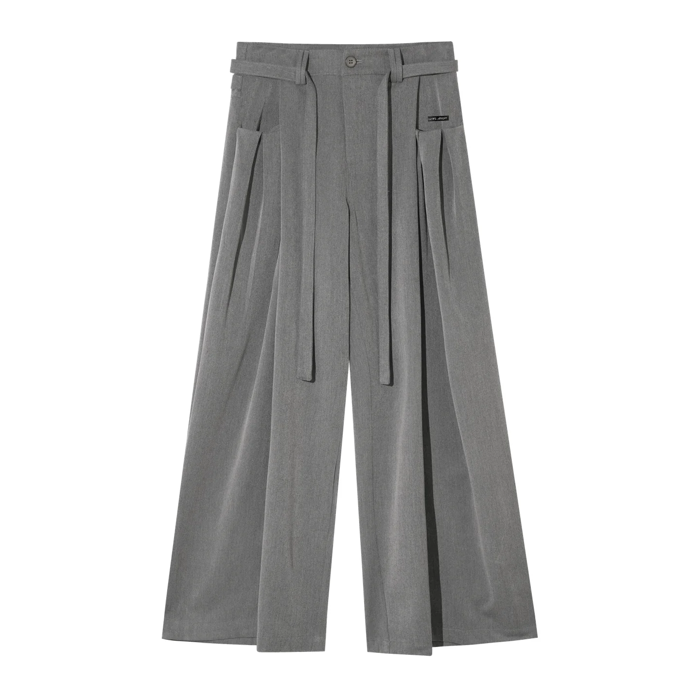 Pleated Tie-Waist Wide-Leg Trousers