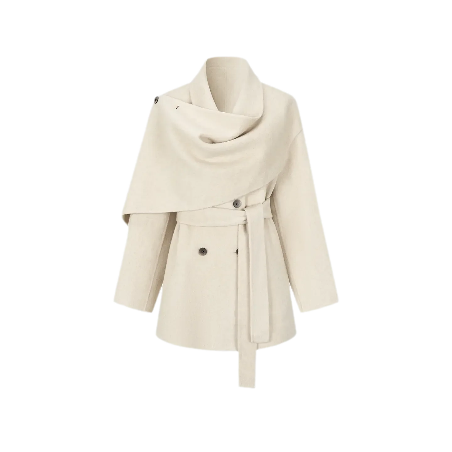 Double-Faced Wool Cape Coat