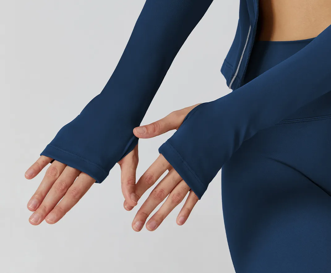 Contrast Color Slim Yoga Jacket