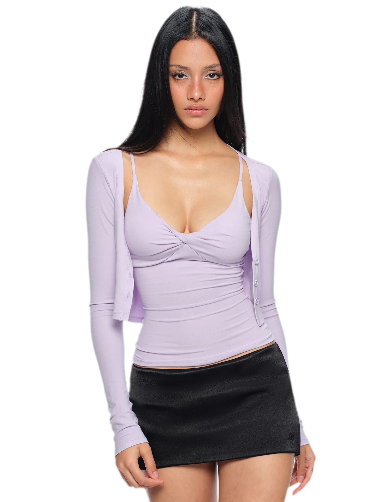 Satin Low-Rise A-Line Skirt